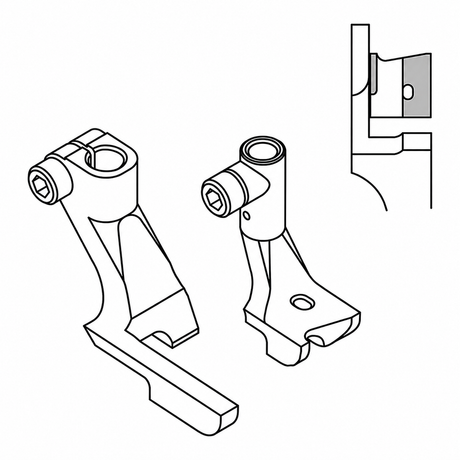 KP367PL piping foot left – technical diagram