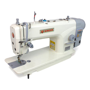 SINGER 141G-20 Single Needle Direct Drive Lockstitch Industrial Sewing Machine Assembled with Table and Stand Included