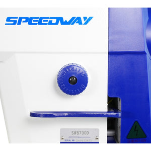 SPEEDWAY SW 8700 D Máquina de coser industrial de pespunte de una sola aguja con servomotor, mesa y soporte incluidos con ruedas