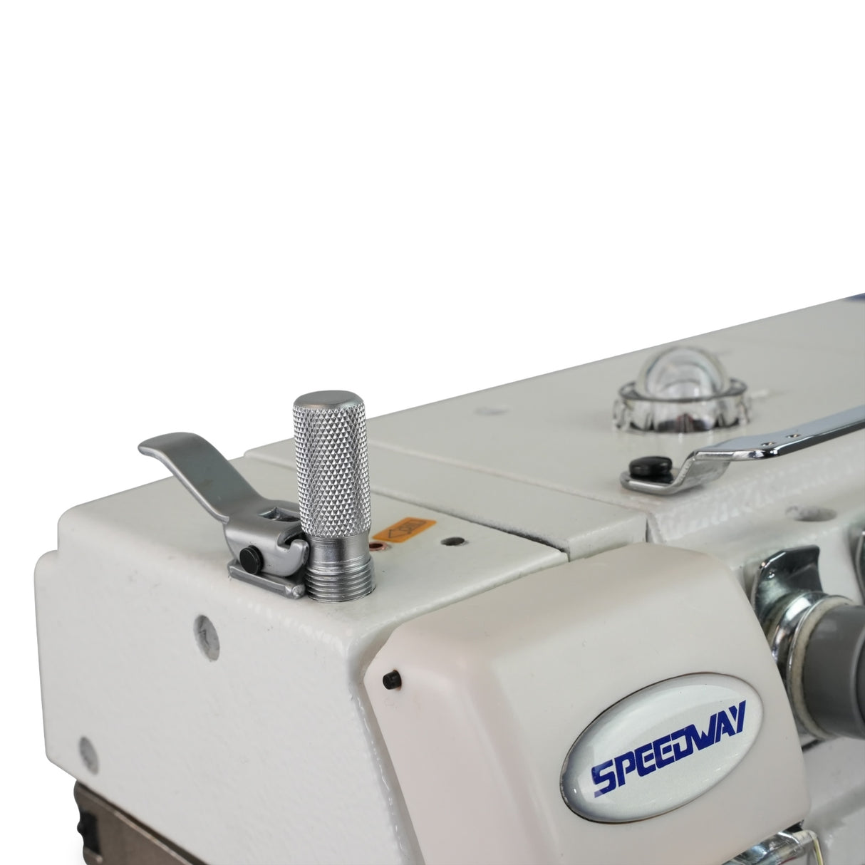 SPEEDWAY SW 747 e 4 Thread Overlock Industrial Sewing Machine Assembled with Direct Servo Motor, Fully Submerged Table Setup With Wheels