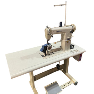 SPEEDWAY SW-810 WIG SETUP Single Needle Post-bed Lockstitch Industrial Sewing Machine with Servo Motor, Table and Stand Included