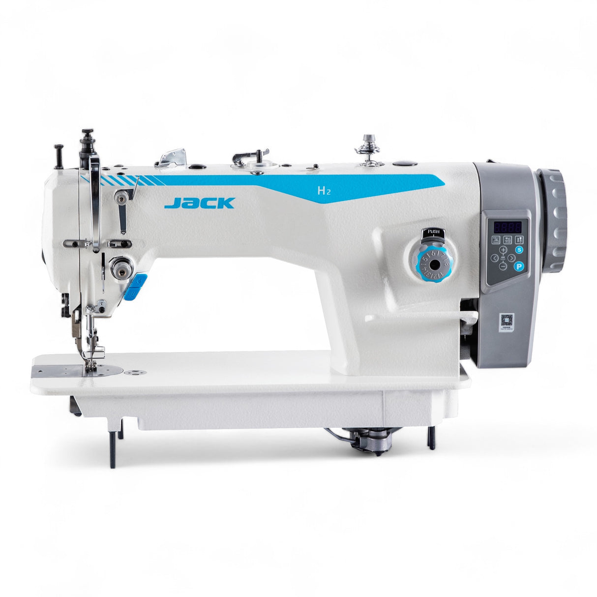 JACK H2-Z-CZ Single Needle Direct Drive Top and Bottom Feed Walking Foot Sewing Machine Assembled with Table and Stand Included