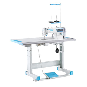 JACK A2BC Máquina de pespunte de aguja única de alta velocidad con cortahilos automático ensamblada con mesa y soporte incluidos