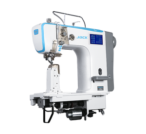 JACK S7-91T Full Function, Touch Screen Single Needle Post-bed Top, Bottom and Needle Feed Lockstitch Industrial Sewing Machine with Servo Motor, Table and Stand Included