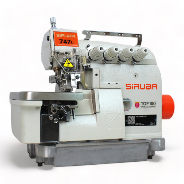 SIRUBA 747L-514M-3-24 4 Thread Overlock sewing machine with a fully submerged table setup