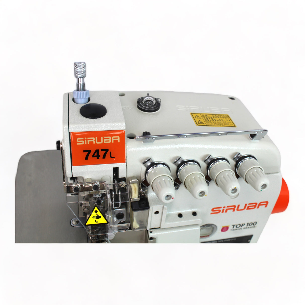 SIRUBA 747L-514M-3-24 4 Thread Overlock sewing machine with a fully submerged table setup