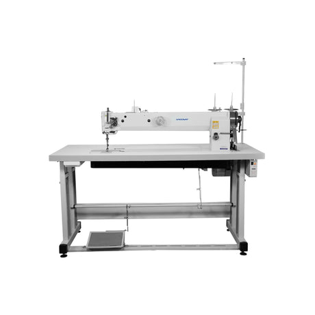 SPEEDWAY SW-4400-L30 Single Needle 30" Long Arm Heavy Duty Unison Feed Walking Foot Sewing Machine Assembled with Servo Motor, Table and Stand