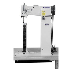 SPEEDWAY SW 82440-45-R1 Post Bed Single Needle Walking Foot Heavy Duty Unison Feed Walking Foot Sewing Machine Assembled with Servo Motor, Table and Stand Included