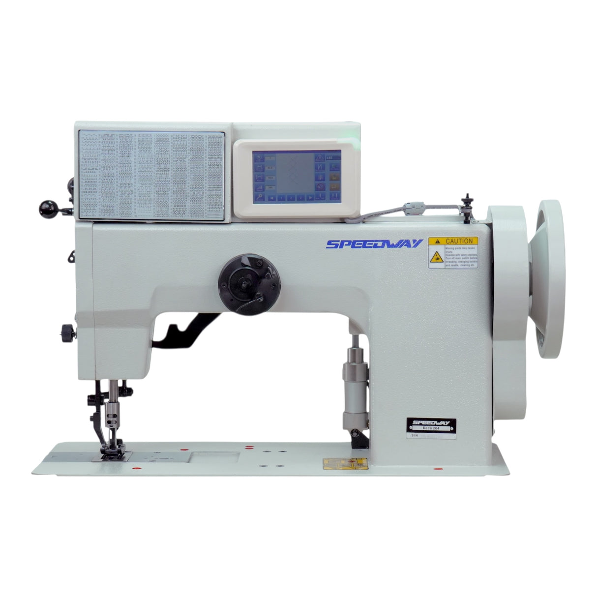 SPEEDWAY® DECO 204 Double Needle Extra Heavy Decorative Stitch Heavy Duty Unison Feed Walking Foot Sewing Machine Assembled with Table and Stand Included