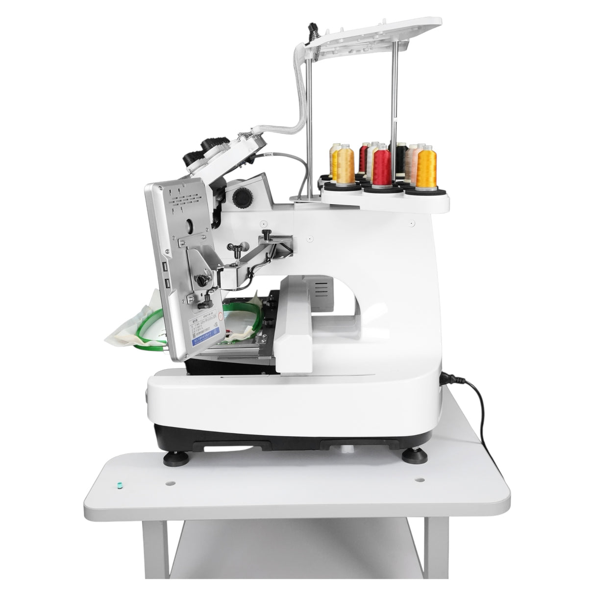 SPEEDWAY BF-1500 15 Needle Computerized Embroidery Machine 360×200mm Multi-Color High Speed Automatic Thread Trimming and Color Change Touchscreen USB Input Complete Assembled with Table and Stand Included