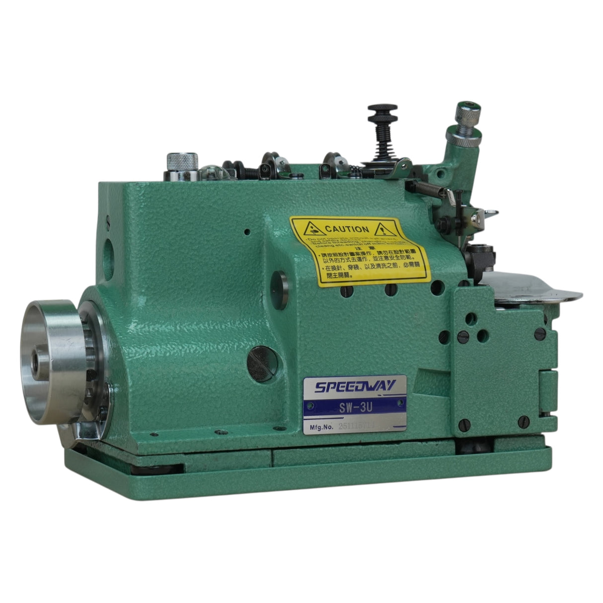 SPEEDWAY® SW 3U 3 Thread Emblem Edge Embroidery Patching Overlock Machine with Smart Automatic Material Adjustment Assembled with Table and Stand Included