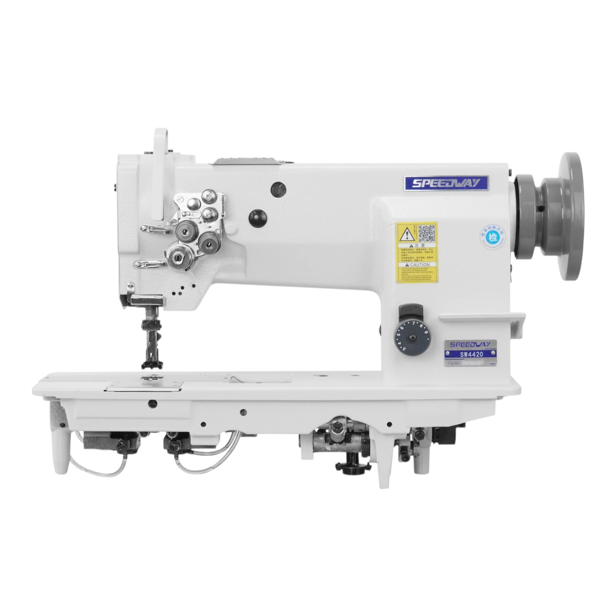 SPEEDWAY® SW-4420N Double Needle Heavy Duty Unison Feed Walking Foot Sewing Machine Assembled with Table and Stand Included