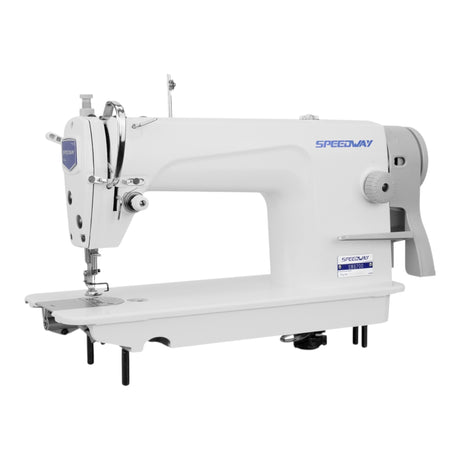 SPEEDWAY® SW 8700 Single Needle Lockstitch Industrial Sewing Machine with Servo Motor, Table and Stand Included With Wheels