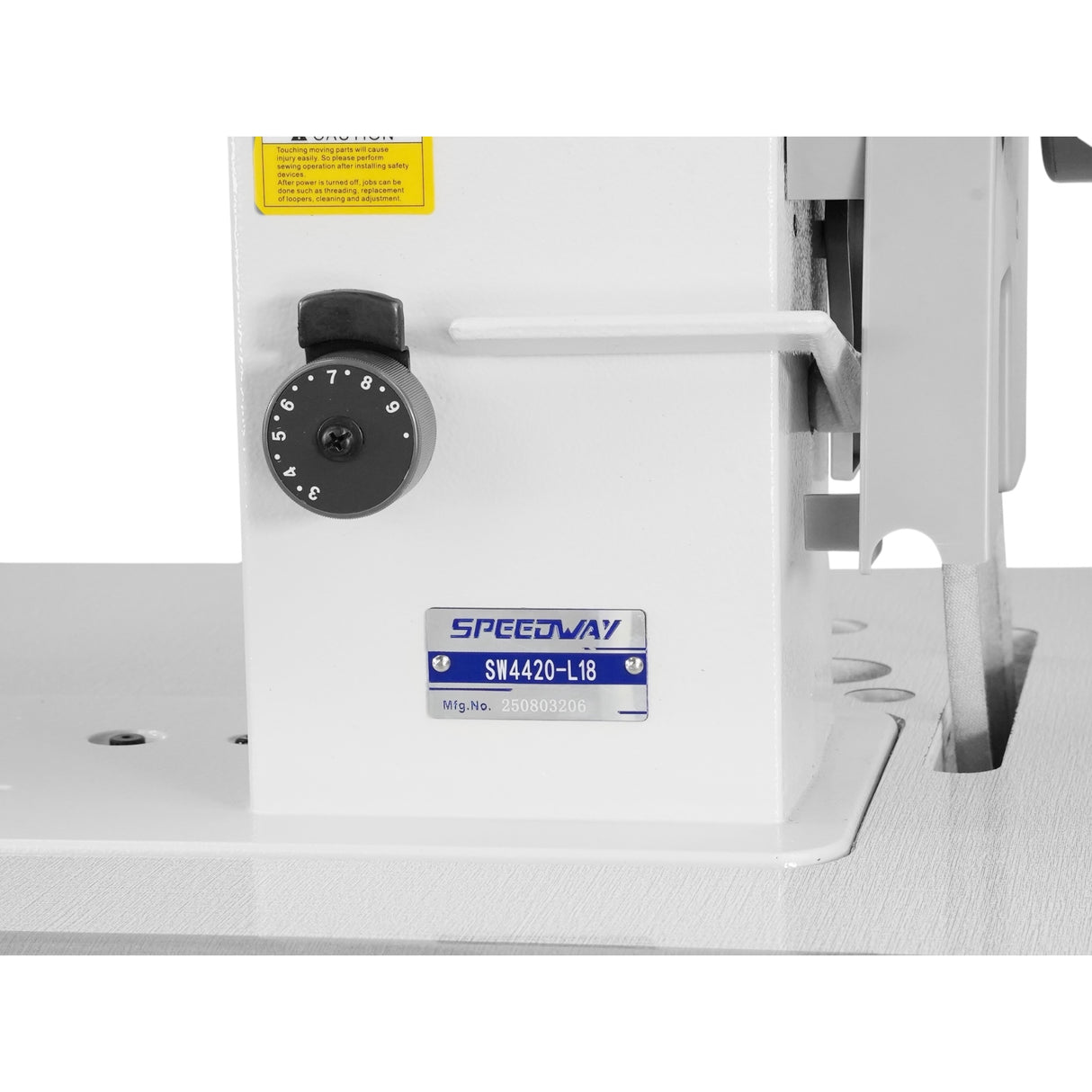 SPEEDWAY SW-4420-L18 Double Needle 3/8" Long Arm Heavy Duty Unison Feed Walking Foot Sewing Machine Assembled with Servo Motor, Table and Stand