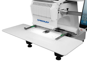 Máquina de bordar computarizada SPEEDWAY BF-1500 de 15 agujas, 360 × 200 mm (14,2 × 7,9 pulgadas), multicolor, alta velocidad, corte automático de hilo y cambio de color, pantalla táctil, entrada USB, completamente ensamblada, incluye mesa y soporte.