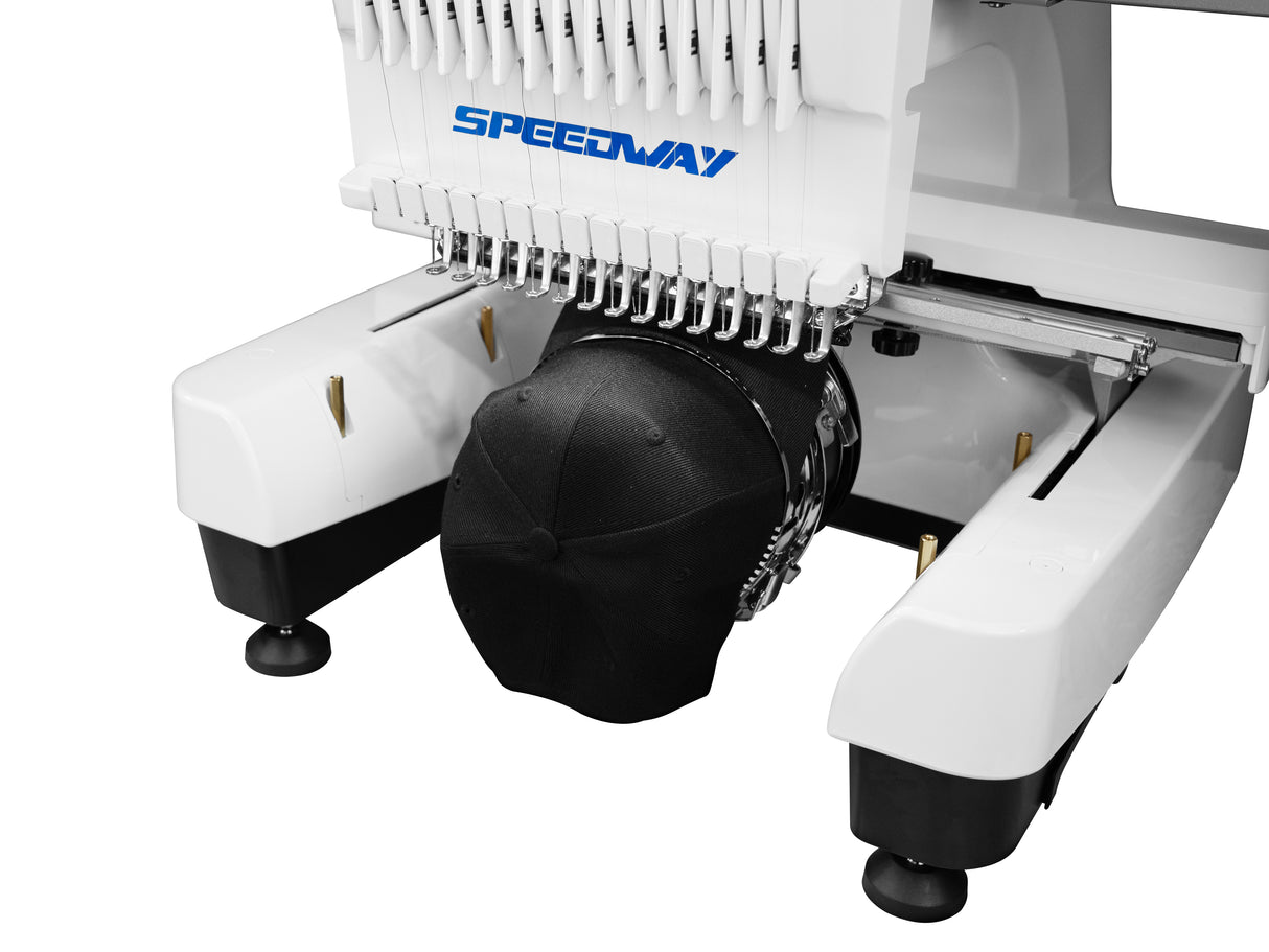 Máquina de bordar computarizada SPEEDWAY BF-1500 de 15 agujas, 360 × 200 mm (14,2 × 7,9 pulgadas), multicolor, alta velocidad, corte automático de hilo y cambio de color, pantalla táctil, entrada USB, completamente ensamblada, incluye mesa y soporte.