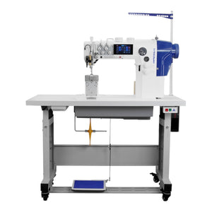 SPEEDWAY® DECO 2780 Double Needle Post Bed Decorative Stitch Heavy Duty Unison Feed Walking Foot Sewing Machine Assembled with Table and Stand Included