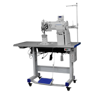 SPEEDWAY® SW1760L/VS Double Needle Post Bed Heavy Duty Unison Feed Walking Foot Sewing Machine Assembled with Table and Stand Included