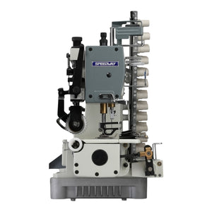 SPEEDWAY SW008-12064P/VWL 12-Needle Chainstitch Industrial Sewing Machine Assembled with Servo Motor, Table and Stand Included