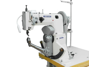 SPEEDWAY SW 168A Single Needle Inner Liner & Outsole Side Wall Stitching Machine for Shoe Production with Electric Foot Lifter, Needle Positioner & Floating Horn - Complete Setup, Table, Stand Included