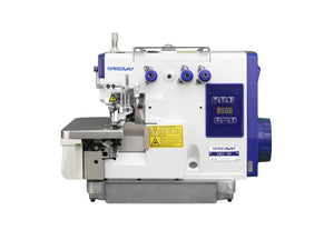 SPEEDWAY SW6-3D 1-Needle 3-Thread Direct Drive Overlock Industrial Sewing Machine with 6,500 SPM Max Speed for Edge Finishing - Complete Setup, Fully Submerged Table Included