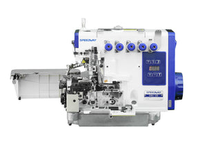 SPEEDWAY SW6-6D 3-Needle 6-Thread Universal Direct Drive Overlock Industrial Sewing Machine - Convertible 516 / 514 / 504 for Sample Rooms, Alterations & Mixed Production - Complete Setup, Fully Submerged Table Included