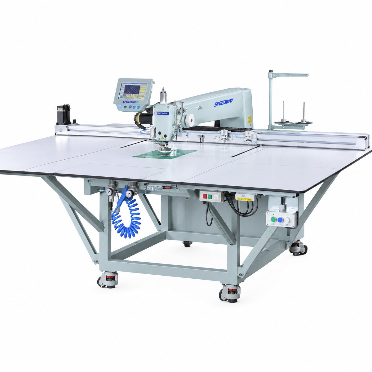 SPEEDWAY SW 800-13090XH-AB Máquina de costura de patrones CNC extra pesada 1300×900 mm con cambiador automático de bobina – Unidad CNC completa