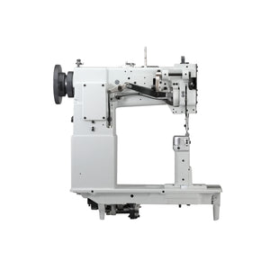 SPEEDWAY SW 82440 Post Bed Single Needle Walking Foot Heavy Duty Unison Feed Walking Foot Sewing Machine Assembled with Servo Motor, Table and Stand Included