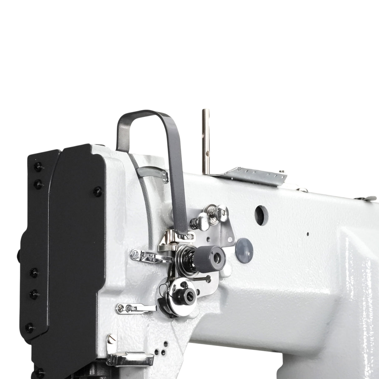 SPEEDWAY SW 82440 Post Bed Single Needle Walking Foot Heavy Duty Unison Feed Walking Foot Sewing Machine Assembled with Servo Motor, Table and Stand Included