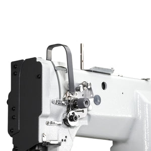 SPEEDWAY SW 82440 Post Bed Single Needle Walking Foot Heavy Duty Unison Feed Walking Foot Sewing Machine Assembled with Servo Motor, Table and Stand Included