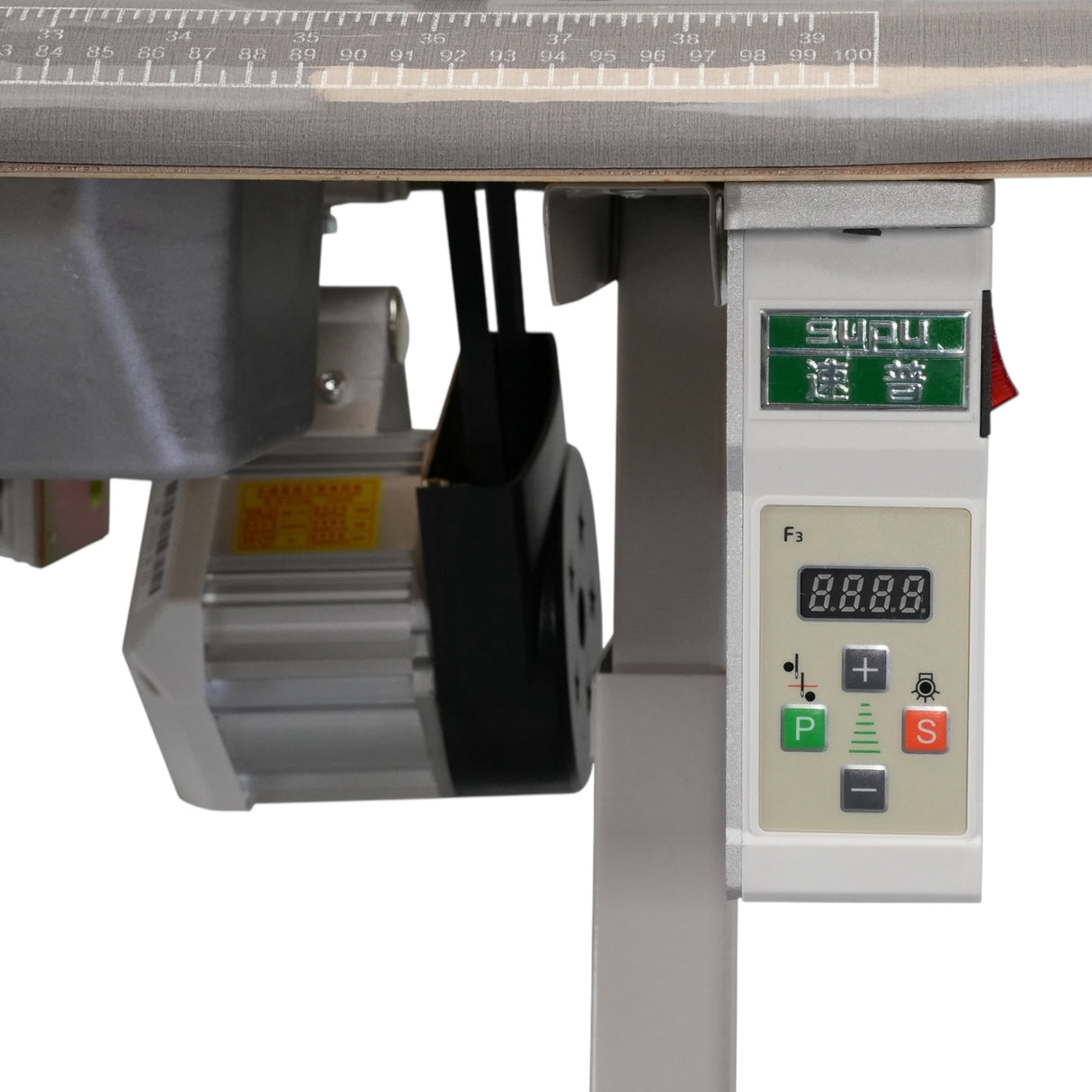 SPEEDWAY SW 82440 Post Bed Single Needle Walking Foot Heavy Duty Unison Feed Walking Foot Sewing Machine Assembled with Servo Motor, Table and Stand Included