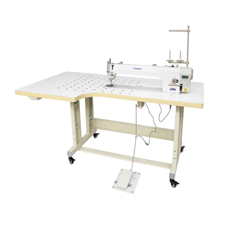 SPEEDWAY SW9000-56 Long-Arm Single Needle Computerized Lockstitch Sewing Machine - Complete Setup, Table & Stand Included