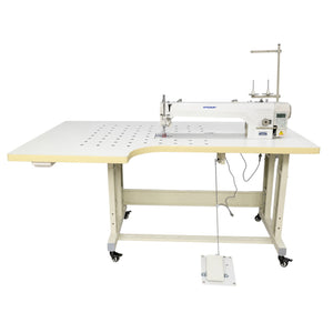 SPEEDWAY SW9000-56 — Máquina lockstitch computarizada de una aguja con brazo largo, transmisión directa, ensamblada lista para usar con mesa y base incluidas