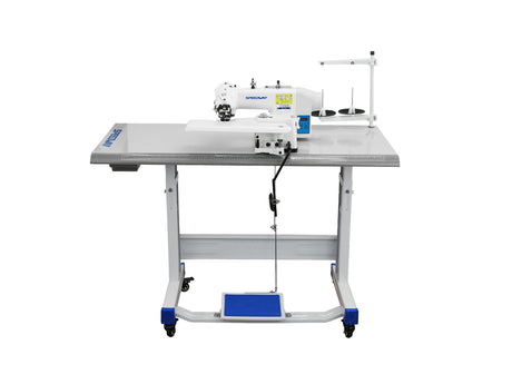 SPEEDWAY SW-101D Direct Drive Blindstitch Blind Hemmer Industrial Sewing Machine – Complete Setup, Table & Stand Included