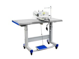 SPEEDWAY® SW-101D – Bastilladora industrial de puntada invisible con motor de transmisión directa de 550W – Equipo completo, mesa y base incluidas