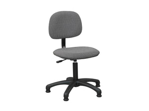 Sewing Chair — Adjustable Height Tailoring Chair for Sewing Machine Tables with Padded Seat & Backrest, 5-Star Base with Floor Glides — Fabric Upholstered Operator Chair