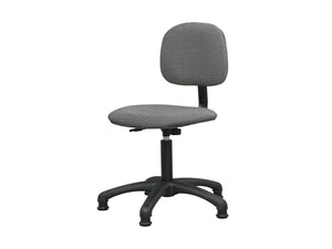 Sewing Chair — Adjustable Height Tailoring Chair for Sewing Machine Tables with Padded Seat & Backrest, 5-Star Base with Floor Glides — Fabric Upholstered Operator Chair