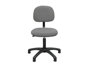 Sewing Chair — Adjustable Height Tailoring Chair for Sewing Machine Tables with Padded Seat & Backrest, 5-Star Base with Floor Glides — Fabric Upholstered Operator Chair