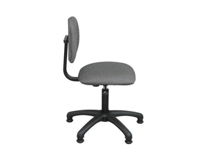 Sewing Chair — Adjustable Height Tailoring Chair for Sewing Machine Tables with Padded Seat & Backrest, 5-Star Base with Floor Glides — Fabric Upholstered Operator Chair