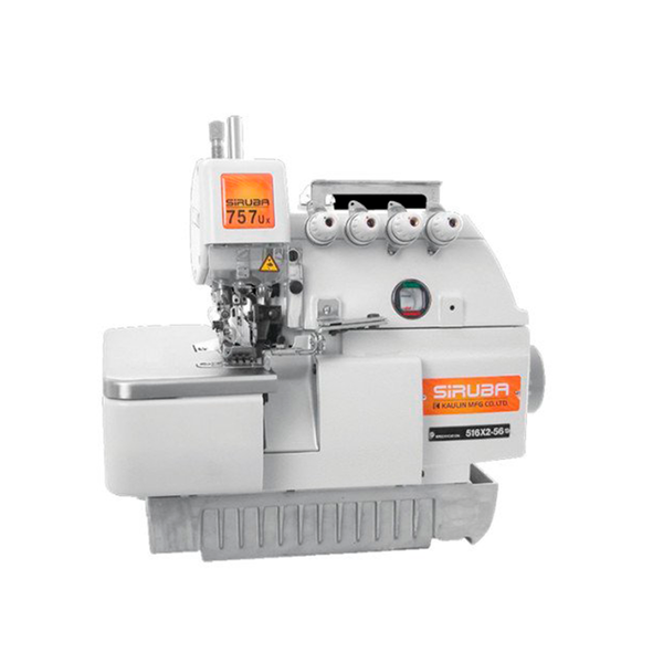 SIRUBA 757UX-516X2-56 5 5 Thread Overlock for Extra Heavy Materials Industrial Sewing Machine Assembled with Servo Motor, Ful