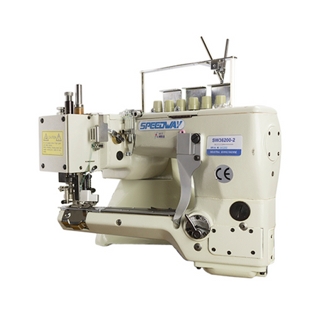 SPEEDWAY SW36200-2 4 Needle Feed of the Arm 6 Thread Flatseamer Assembled with Servo Motor, Table and Stand Included