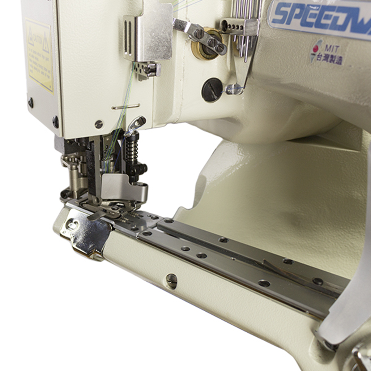 SPEEDWAY SW36200-2 4 Needle Feed of the Arm 6 Thread Flatseamer Assembled with Servo Motor, Table and Stand Included