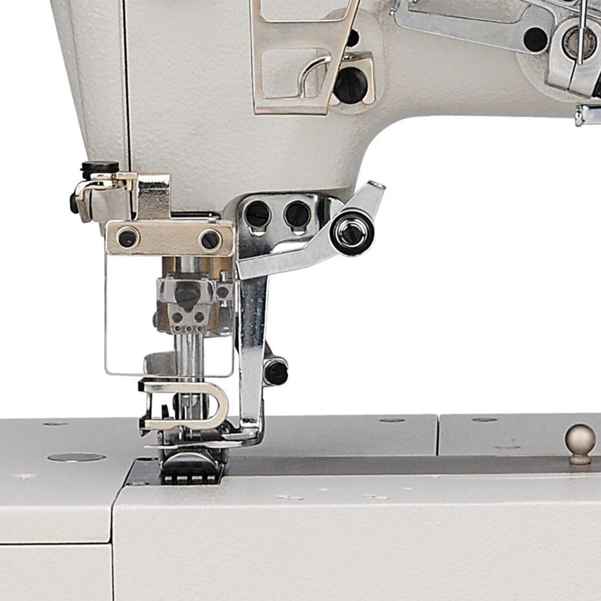 SINGER 522D-356-03TB 3 Needle Flatbed Coverstitch for Binding Industrial Sewing Machine Assembled with Servo Motor, Table and Stand Included