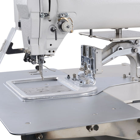 Jack T2210-DII Automatic 220mm x 100mm Programmable Pattern Tacking Machine Assembled with Table and Stand Included