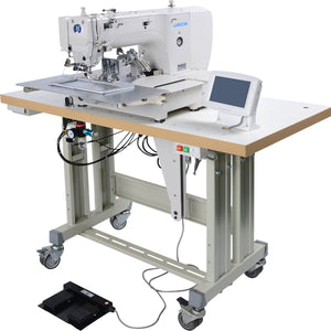 JACK JK-T2210-F3-DII Computerized Direct Drive Programmable Large Pattern Sewing Machine with Sliding Label Clamp (220mm x 100mm) - Complete CNC Unit, Ships Assembled