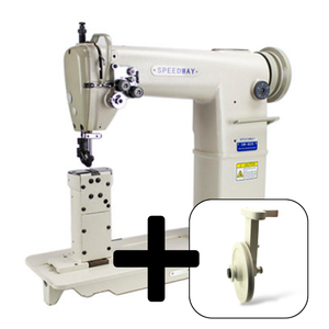 SPEEDWAY SW-820 Double Needle Post-bed Lockstitch Industrial Sewing Machine with Servo Motor, Table and Stand Included