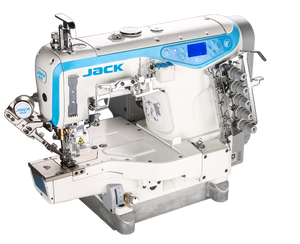 JACK K5E-UT-01GB×364 3 Needle Cylinder Arm Coverstitch With Thread Trimmer and Auto Footlifter Industrial Sewing Machine Assembled with Table and Stand Included