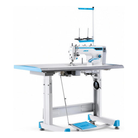 JACK® F6 – Single Needle Direct Drive Lockstitch Machine – Complete Setup, Table & Stand Included