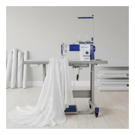 SPEEDWAY® SW 8700 D Single Needle Direct Drive Lockstitch Industrial Sewing Machine with Servo Motor, Table and Stand Included With Wheels