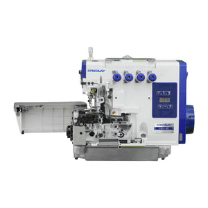 SPEEDWAY SW6-4D 2-Needle 4-Thread Direct Drive Overlock Industrial Sewing Machine with 6,500 SPM Max Speed - Complete Setup, Fully Submerged Table Included